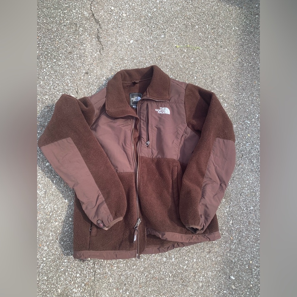 The North Face brown fleece jacket